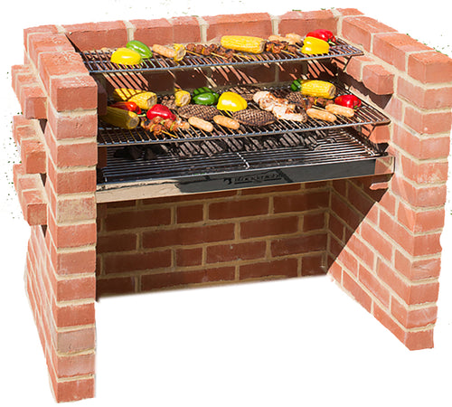 STAINLESS STEEL BBQ KIT with Bag, Caddy 90x39cm (4 brick) BKB 306
