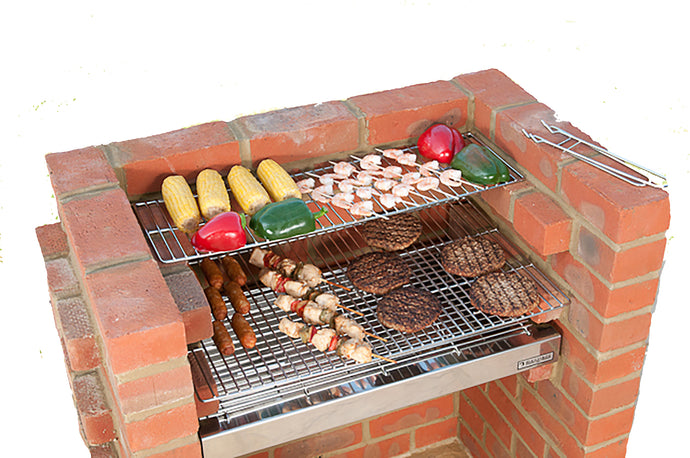 100% STAINLESS STEEL BBQ KIT BKB502 with Cover 67x39cm (3 brick)
